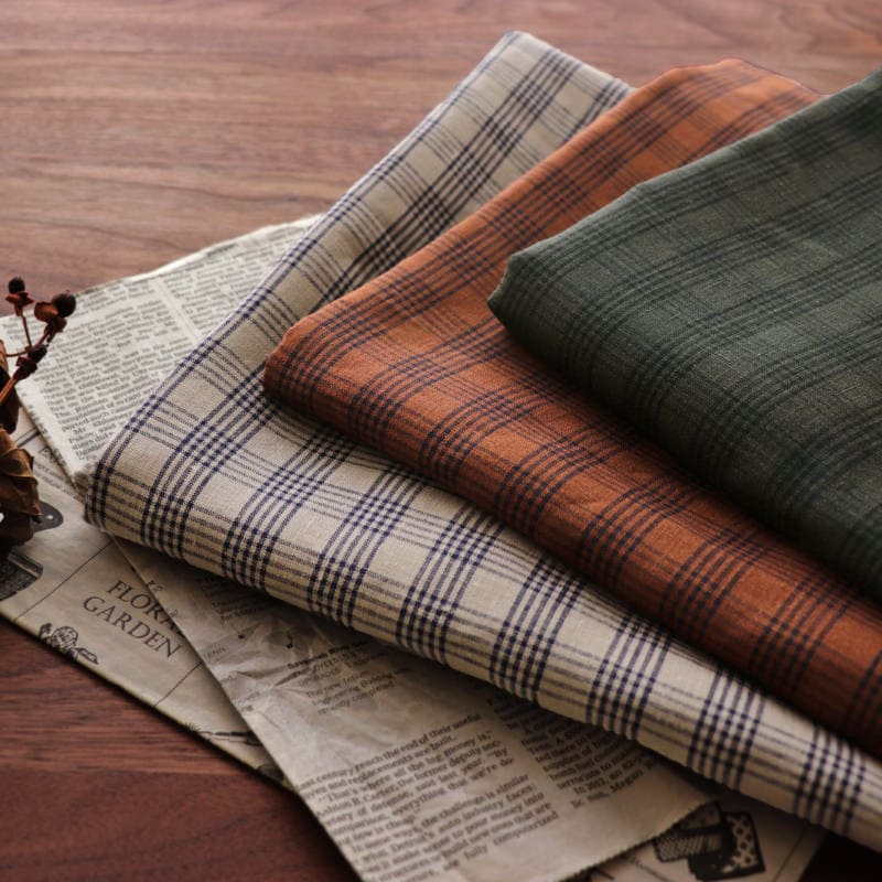 生地 布 ワイド幅 先染めリネンツートンチェック 生地の森